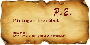 Piringer Erzsébet névjegykártya