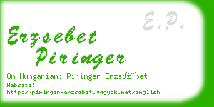 erzsebet piringer business card